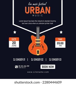 urban music poster template. live concert 2023 poster template