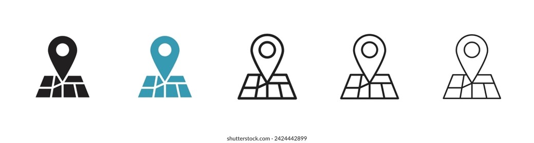 Urban Navigation Vector Icon Set. City route marker vector symbol for UI design.