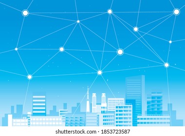 Fondo de ilustración de red urbana
