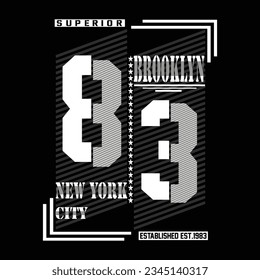 urban new york brooklyn tee typography graphic design, t shirt printed, vector illustration background