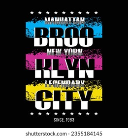 urban new york brooklyn tee typography graphic design,t shirt print vector illustration 