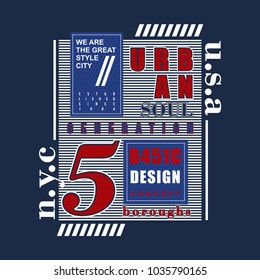 urban nyc typography for tee shirt design, vector illustration artistic element