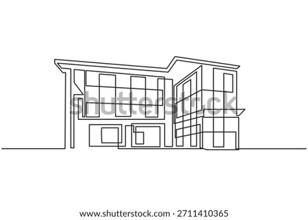 Urban office architecture continuous one line drawing clean minimal outline design.City office buildings continuous one line drawing simple modern vector illustration.