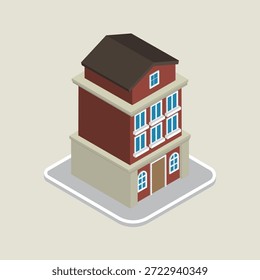 Urban Office Building Isometric Vector Illustration