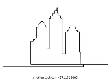 Urban office buildings simple contour vector