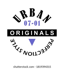 Urban, original, perfection style, words design, black and blue text, t shirt. 