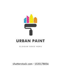 Urban Paint Vector Logo Template Design