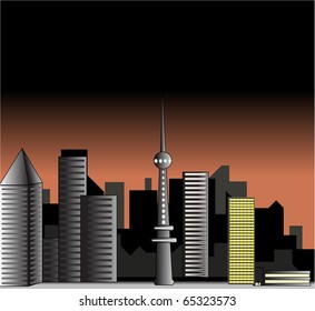 urban panorama vector illustration