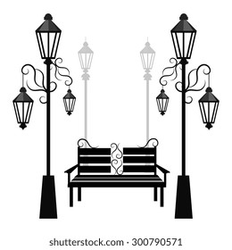 Urban park design, vector illustration eps 10.