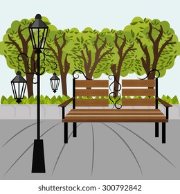Urban park design, vector illustration eps 10.