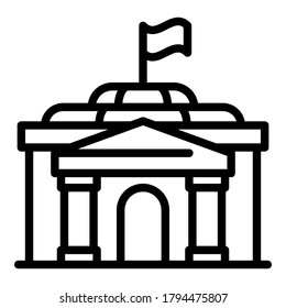 Urban parliament icon. Outline urban parliament vector icon for web design isolated on white background