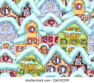 The urban pattern. House in the snow