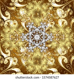 Urban pattern for textile and fabric. In cute curls style. Illustration in neutral and brown colors. Seamless pattern in oriental style. Vector illustration. Ornate floral ornament.