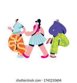 Urban people with casual cloth design, Girl boy female male person people human and social media theme Vector illustration