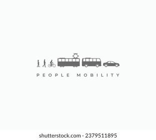 Urban people mobility transportations logo, icon, sign vector illustration