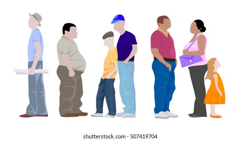 Urban People Set Flat Icon. Vector colored Image.
