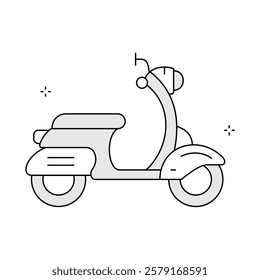 Urban Personal Mobility Scooter Vector Icon Design