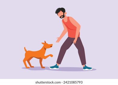 Urban Pet concept. Colored flat vector illustration isolated.
