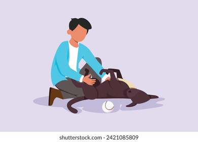Urban Pet concept. Colored flat vector illustration isolated.