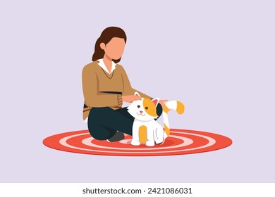 Urban Pet concept. Colored flat vector illustration isolated.