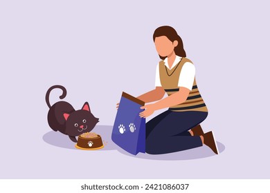 Urban Pet concept. Colored flat vector illustration isolated.