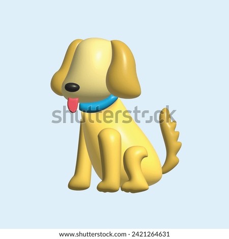 Urban Pet concept. Realistic 3d object cartoon style.
