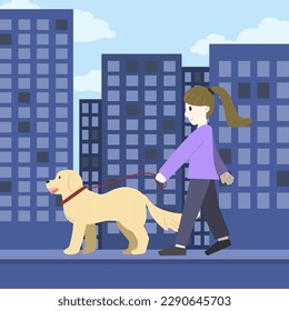 Urban pets go for a walk