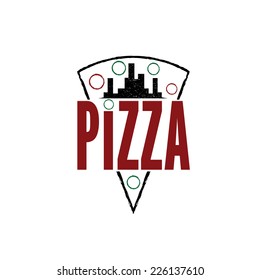 urban pizza slice vector design template