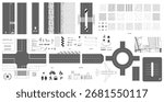 Urban plan in top view 