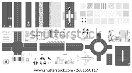 Urban plan in top view 