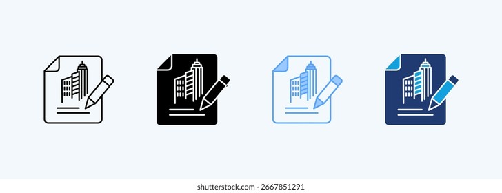 Urban Planning Outline Icon Multiple Style