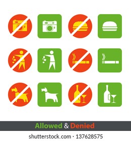Urban prohibition signs collection isolated on white