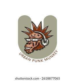 urban punk monkey with music