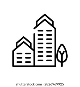 Urban Residence Building icon vector symbol illustration