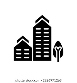 Urban Residence Building icon vector symbol illustration