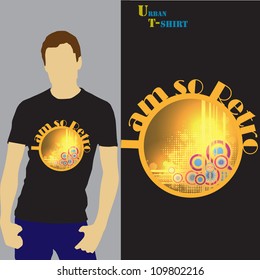 urban retro t-shirt design vector