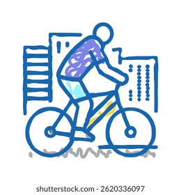 urban riding bicycle doodle icon sketch vector. urban riding bicycle sign. isolated symbol illustration
