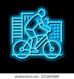 urban riding bicycle neon light sign vector. urban riding bicycle illustration