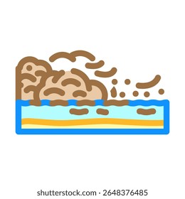 rio urbano espuma suja fumaça ar poluição ícone cor vetor. rio urbano espuma suja fumaça ar poluição sinal. símbolo isolado ilustração