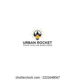 Plantilla de diseño de logotipo de cohetes urbanos