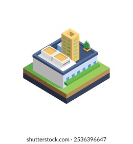 Icono de jardín de azotea urbana Ilustración vectorial