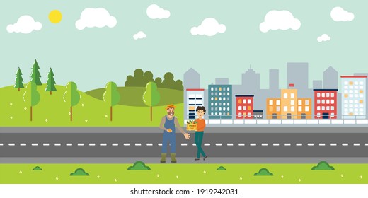 Urban and rural communities vector