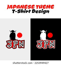 Urban samurai. Silhouette japan samurai vector for design t-shirt concept. Silhouette samurai. Samurai Vector Illustration. Japanese t-shirt design.