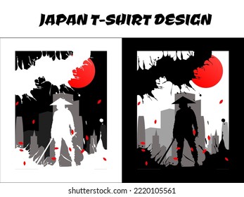 urbane Samurai-Vektorgrafik, Silhouette-japan-Samurai-Vektorgrafik für Design-t-Shirt-Konzept, Silhouette Samurai, japanisches T-Shirt-Design, Silhouette für ein japanisches Thema