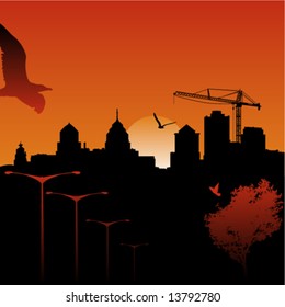 urban scene vector