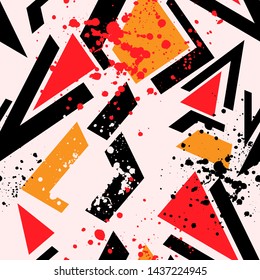 Urban seamless abstract pattern with triangle elements.