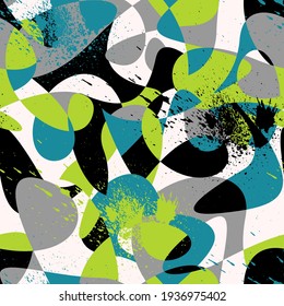 Urban seamless artwork with abstract vector colorful chaotic patterns