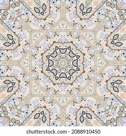 Urban seamless ornament with geometric elements structure. Ethnic apache motif. Wallpaper print. Small elements geometry. Vector patchwork pattern.