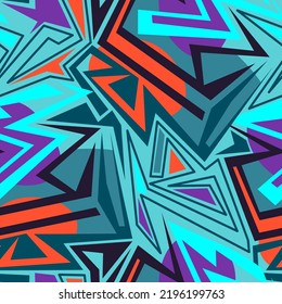 Urban seamless pattern with curved geometry elements
