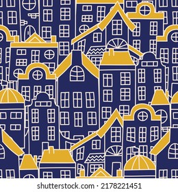 Urban seamless pattern. Print for textile, covers, surface. For fashion fabric. Endless texture, backdrop with abstract elements of city
